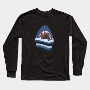 Shark swallows boat Long Sleeve T-Shirt